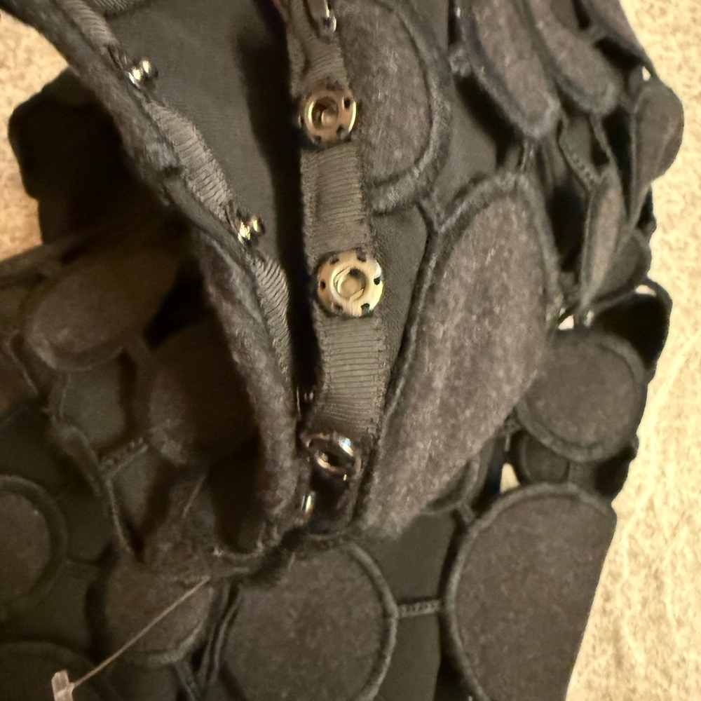 Per Se Black Textured Circle Mini Skirt - Picture 4 of 5